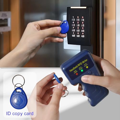 125KHz Card Reader Writer for ID HID and AWID Handheld RFID Copier with5 T5577 Key fobs