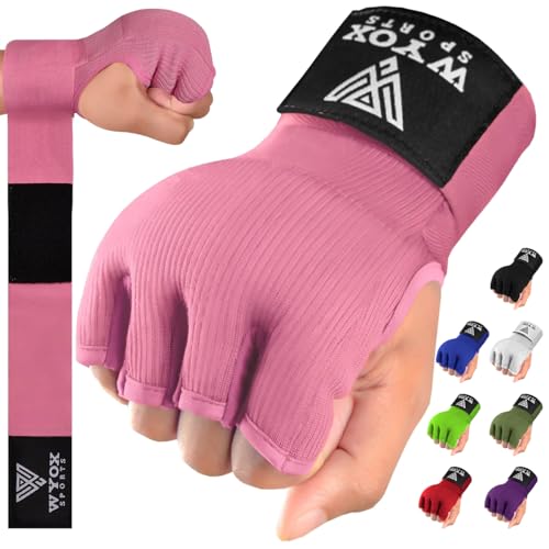 WYOX Gel Boxing Hand Wraps Inner Gloves for Men & Women – 80cm Quick Wrist Strap, Padded Knuckle Support, Fingerless MMA M...