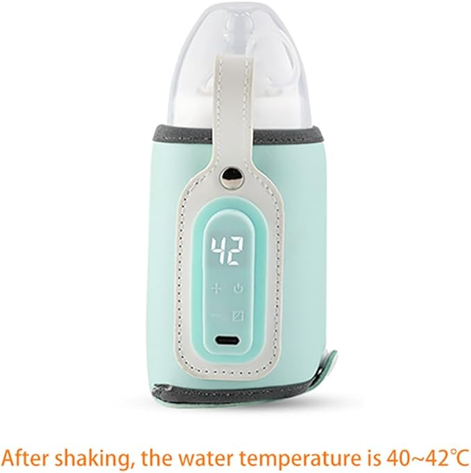 Baby Bottle Keep Warmer,Portable Travel Mug Milk Heater Thermostatic Bottle Cover Milk Bottle Heating Warmer Multifunction Thermostatic Bottle Sleeve with Tpye-C Cable for Coffee Tea,Blue