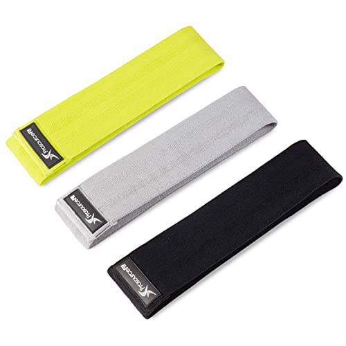ProsourceFit Fabric Loop Resistance Bands Set with Anti-Slip Grip, Mini Workout Bands for Fitness Training to Tone Legs, G...