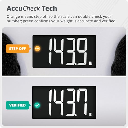 Greater Goods AccuCheck Digital Scale for Body Weight - Accurate Digital Bathroom Scale with High-Precision Sensors, Large...