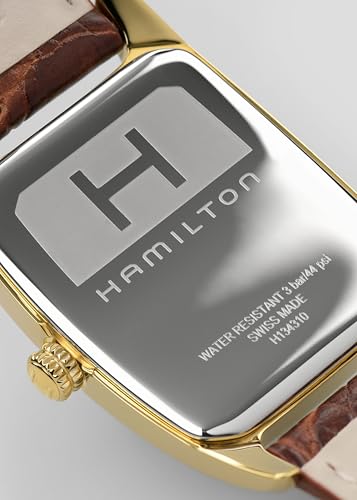 Hamilton American Classic Boulton Quartz Men's Watch, 27mm x 32mm Stainless Steel Case, Swiss Made, White Dial Analog Wris...