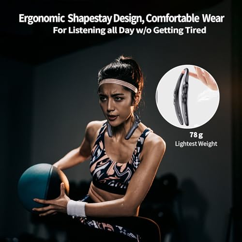 Dawsho Neckband Bluetooth Speaker, Wireless Wearable Speaker w/Built-in Mic,78g Lightweight, High Fidelity 3D Stereo Soun...
