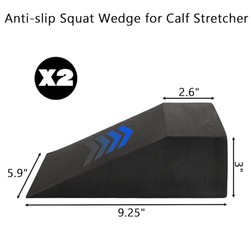 Yesland 2 Pcs Yoga Foam Squat Wedge Blocks, Professional Squat Ramp for Heel Elevated Squat, Lightweight Calf Stretcher Sl...