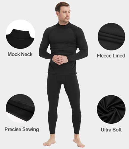 Dalavch 5 Pack Thermal Compression Shirts for Men Mock Turtleneck Long Sleeve Running Undershirt Base Layer Tops for Winter