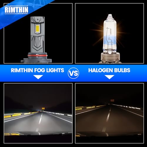 rimthin 9005 9006 Bulbs Combo, 800% Brighter High Low Beam Bulbs, Real 1:1 Mini Size with Cooling Fan, Pack of 4
