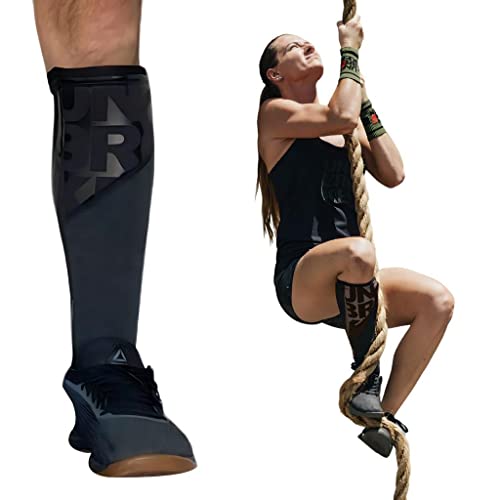 Unbrokenshop.com UNBROKENSHOP Shin Sleeves Pro Black 7mm Neoprene, Weightlifting, Deadlift, Rope Climb, Box Jumps for Men ...
