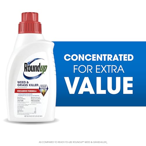 Roundup Weed and Grass Killer₄ Concentrate, Use in and Around Flower Beds, Walkways and Other Areas of Your Yard, 35.2 fl. oz.