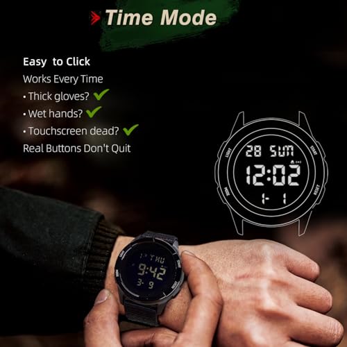CakCity Digital Watch Military Watches for Men Black Tactical Sports Waterproof Men's Women's Wrist Watch with LED Backlig...