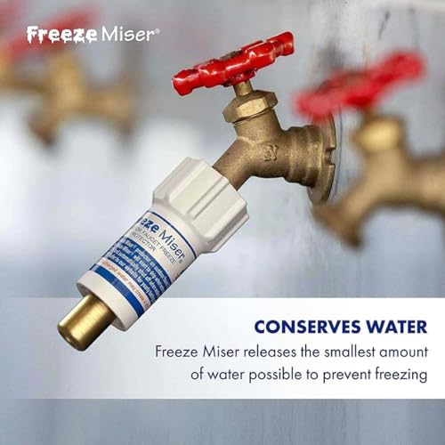 Freeze Miser Outdoor Faucet & Spigot Freeze Protection – Patented Valve Shield, Activates at Water Temperature Below 37°F/...