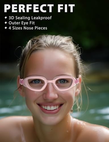ZABERT Swim Goggles,W2 Swimming Goggles for Adult Men Women, Anti-fog UV Protection No Leaking