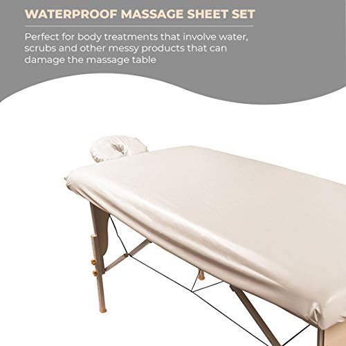ForPro Professional Collection Waterproof Massage Table Cover, Protective Spa Treatment Sheet Set for Massage Tables, Mach...