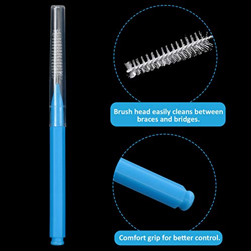 Patelai 100 Pieces Braces Brush for Cleaner Interdental Brush Toothpick Dental Tooth Flossing Head Oral Dental Hygiene Flo...