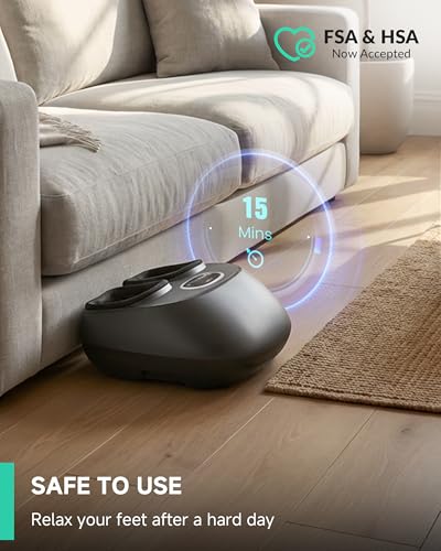 Snailax Shiatsu Foot Massager with Heat, FSA Eligible, Kneading, Compression, Vibration, Feet Massage Machine for Plantar ...