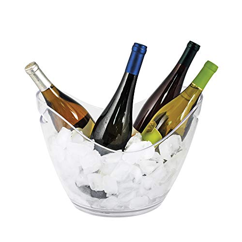True Chill Acrylic Ice Buckets for Parties and Drinks, 2.11 Gallons (8 Liters) Wine Beer Champagne Bucket, Beverage Tubs H...