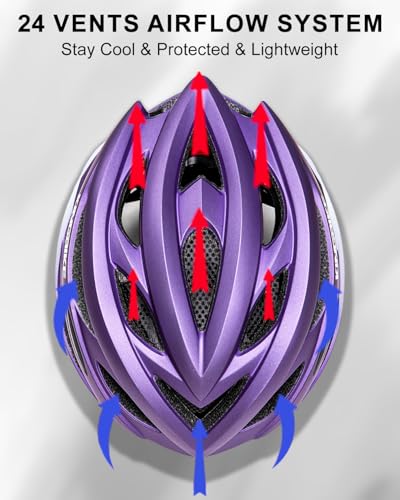 KINGBIKE Bike Helmet for Adult Men Women Youth Road Commute Mountain Cycling Helmets with USB Rechargeable Light Replaceab...