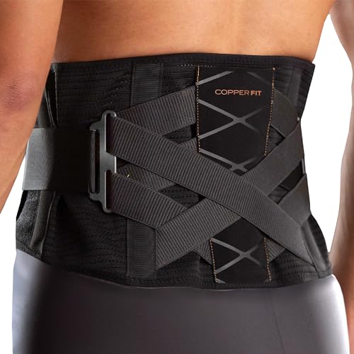 Copper Fit X-Back Brace for Lower Back Pain, Lumbar Support, Herniated Disc, Sciatica, Arthritis – Adjustable, Breathable ...