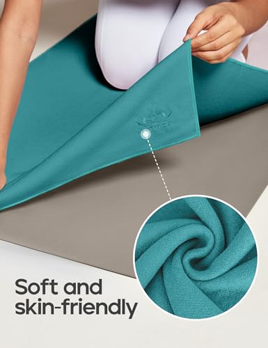 Heathyoga Yoga Mat Towel Non Slip for Hot Yoga Towel with Silicone Grip & Free Spray Bottle, 72"X26" Extra Large Microfibe...