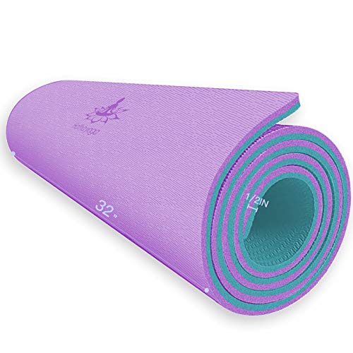 Hatha Yoga Extra Thick TPE Yoga Mat - 72"x 32" Thickness 1/2 Inch -Eco Friendly SGS Certified - With High Density Anti-Tea...