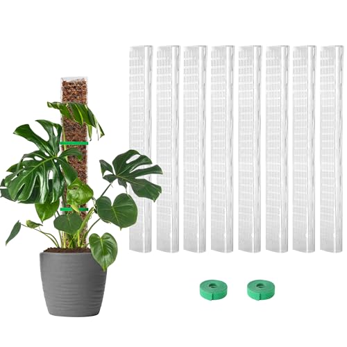 EOX 8 Pcs 24 Inch Plastic Moss Pole for Monstera, Large D Shaped Poles for Climbing Plants Work with Sphagnum Moss, Garden...