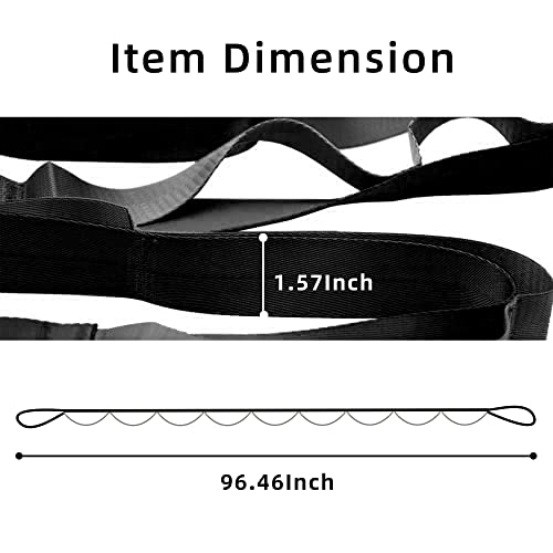 SANKUU Yoga Straps Stretching Strap with 12 Loops Workout Poster, Straps for Stretching Physical Therapy Equipment Long St...