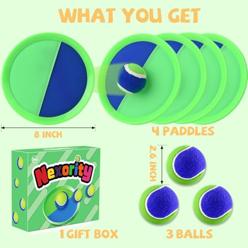 Toss and Catch Ball Set Beach Toys for Kids Outdoor Toys and Yard Games for Boys and Girls Improves Focus Great for Exerci...