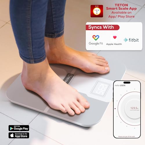 Smart Scale WiFi for Body Weight with ChatGPT Integration,Teton Digital Bathroom Scale Accurately Tracks 15 Body Metrics-B...
