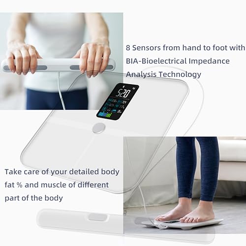 VITSOL 8 Electrode Smart Body Fat Scale, Scales for Body Weight and Fat, Large Display BMI Digital Weight Scale, Compositi...