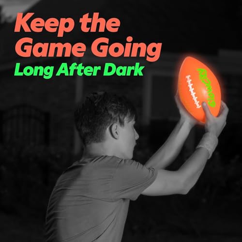 GlowCity Glow in The Dark Football - Size 3/6 Light Up Ball Gifts for Kids, Junior & Teens - Bright Football for Night Out...
