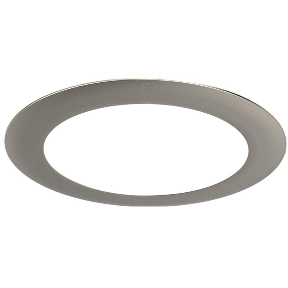 Juno LED Recessed Lights 6 Inch Round Wafer Downlight, 5-in-1 Switchable White Color Temperature, 120 Volts, 6-Inch Ultra-Thin Flat Trim, Matte Black with Brushed Nickel Trim (WF6 SWW5 90CRI MBBN M6)