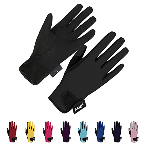Amoy Kids Horse Riding Gloves Breathable Children Equestrian Horseback Anti-Slipping Boys & Girls Youth Outdoor Biking Cyc...