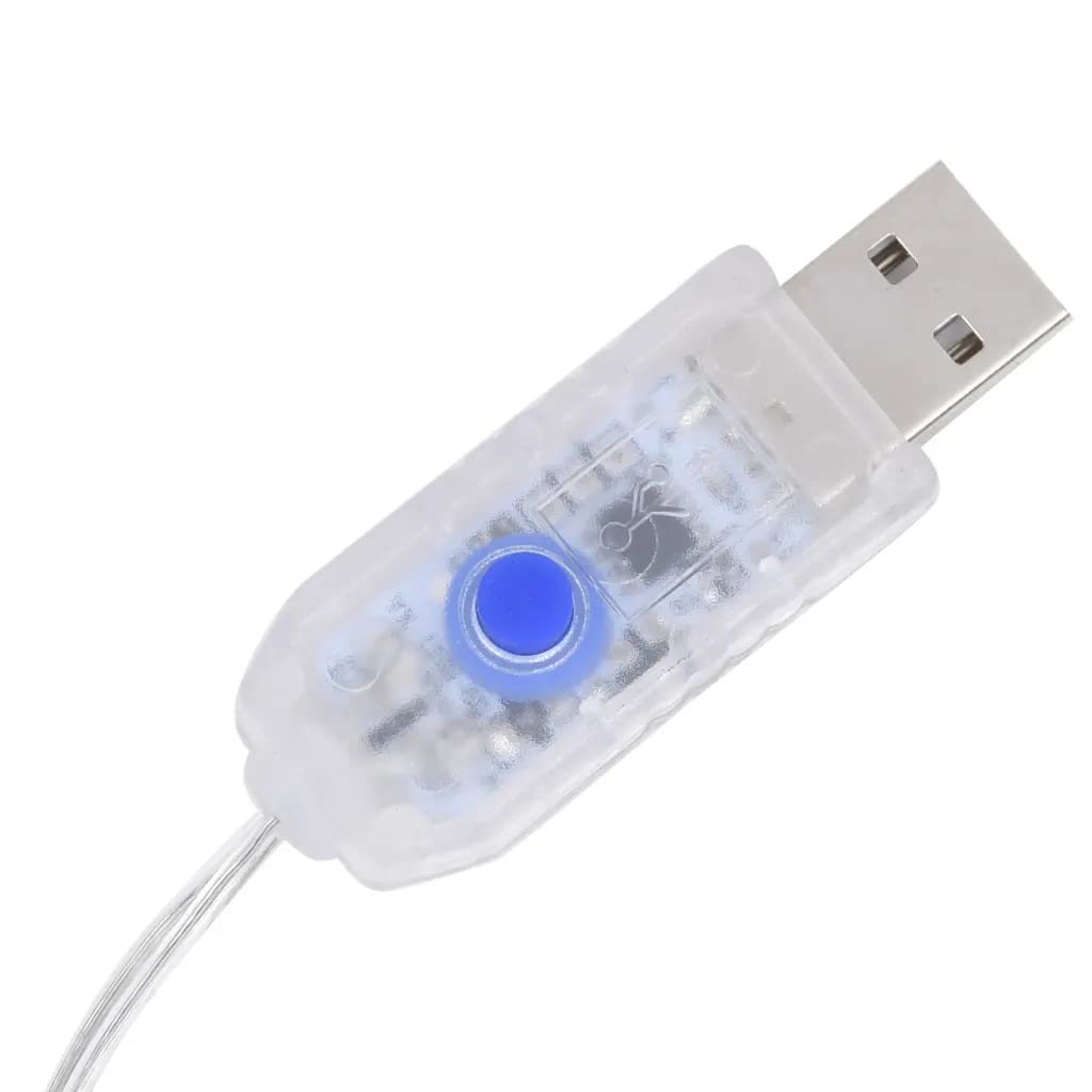 vidaXL Star and Moon Fairy Lights with Remote Control - 138 LED, Blue, Plastic