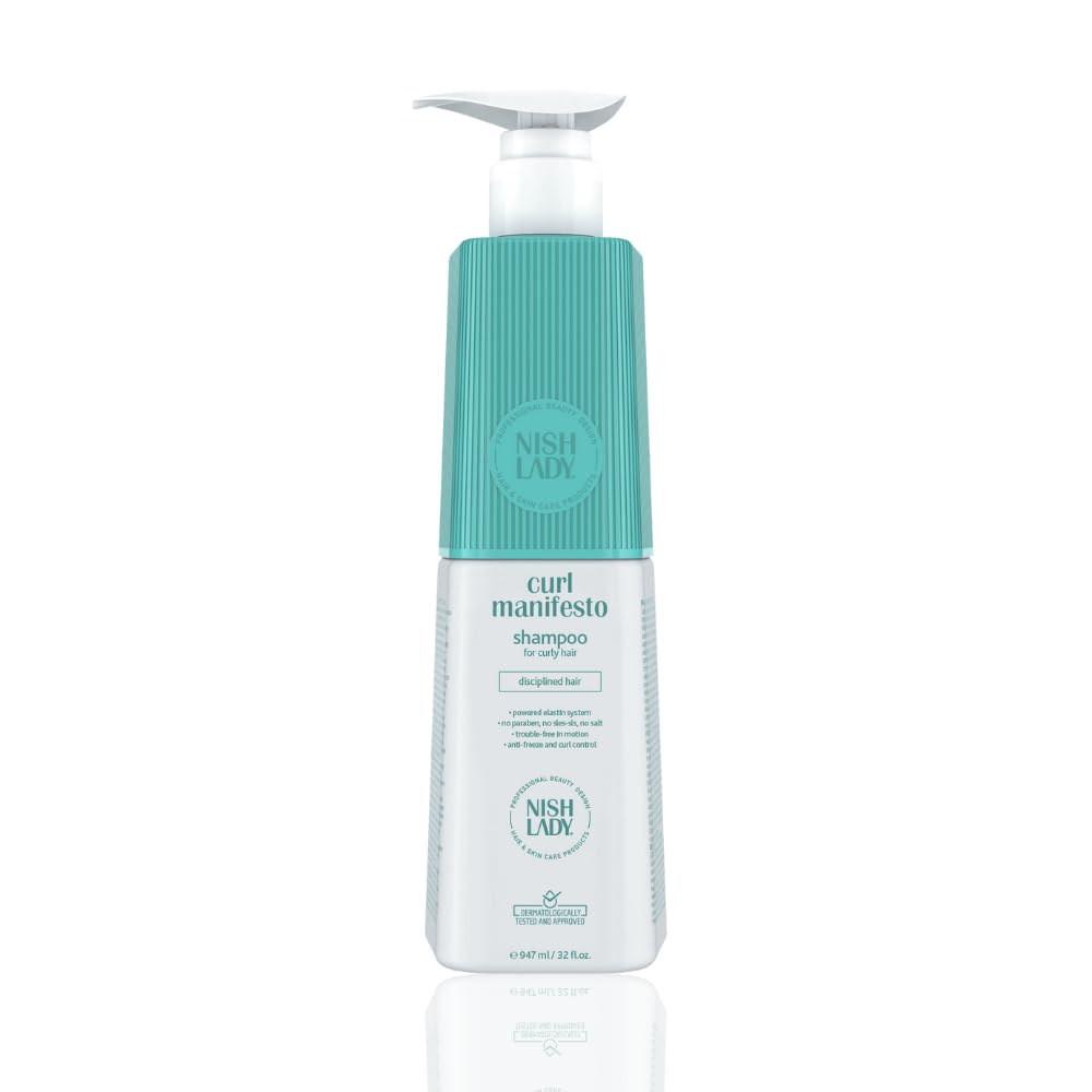Nishlady Curl Manifesto Clarifying Shampoo for Curly Hair, 503 ml | Sulfate Free Shampoo | Disciplined Hair Curl Shampoo (Shampo
