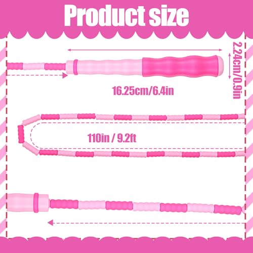 20 Pack 9.2 Feet Jump Ropes, Adjustable Length Soft Beaded Segmented Skipping Rope Tangle-Free for Adults Women Men Workou...