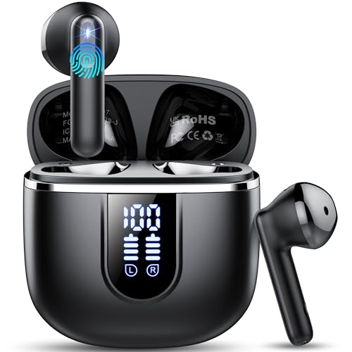 Wireless Earbuds, 2026 Bluetooth 5.4 Headphones with 3D Bass Stereo, 40H Ultralight in-Ear Buds, Bluetooth Earbuds with 4 ...