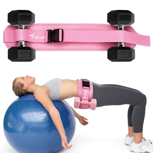 Exercise Hip Thrust Belt - Dumbbell Hip Thrust Belt - Premium Leather Thickened & Widen, Comfortable for Dumbbells, Kettle...