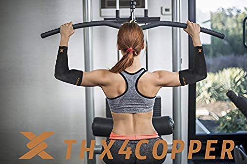 THX4COPPER Elbow Compression Sleeve(2 Pieces) - 1Copper Infused Support –Guaranteed Recovery Copper Elbow Brace-Idea for W...