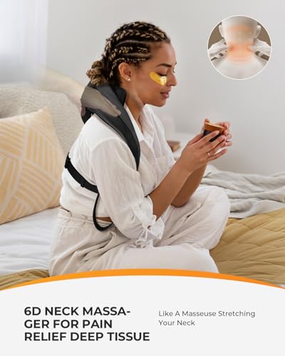 CooCoCo Upgraded Cordless Neck Massager - FSA Eligible, Back Massager for Pain Relief Deep Tissue, Shoulder Massager with ...