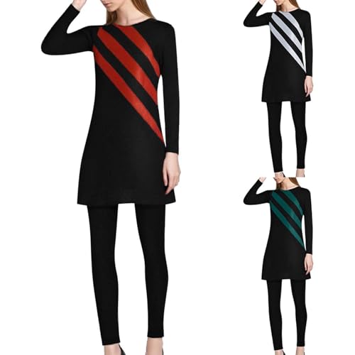 Muslim Women's Conservative 3 Piece Swim Set Oversized Long Sleeve Trousers Swim Cap Modest Bathing Suit for Vacation