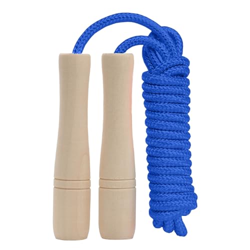 Jump Rope for Kids, Adjustable Toddler Skipping Rope with Wooden Handle, 8.5ft Child Jumping rope for Girls and Boys Worko...
