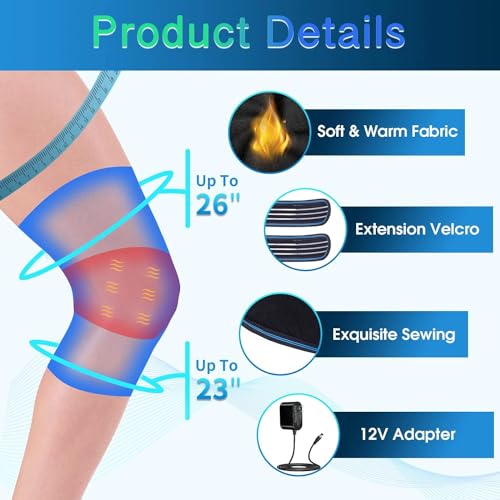 comrelax Knee Massager with Heat & Vibration, Heating Pad for Knee Pain Relief, Heating Pad for Leg Pain, Leg Massager, 3 ...