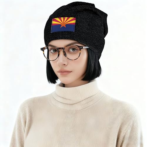 Arizona State Flag Print Lightweight Waffle Pullover Hat Men Women Winter Headwear Outdoor Camping Travel