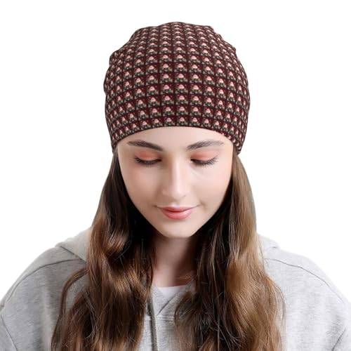 sackhg Merry Christmas Santa Claus Gift Print Winter Beanie Hat Men Women Soft Lightweight Thermal Cap for Outdoor Skiing ...