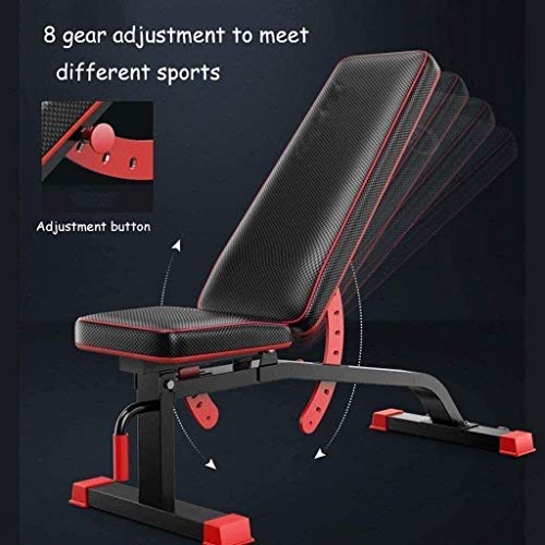 SLGGPJBU Weight Bench Adjustable Workout Bench - Multifunctional Dumbbell Bench, Sit Up Bench Foldable Fitness Training We...
