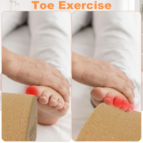 2 Pack Half-Moon Calf Stretcher | Foot Stretcher for Plantar Fasciitis, Cork Yoga Block, Foot & Leg Muscle Stretching - Id...