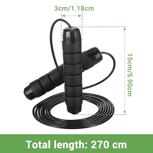 12 Pieces Adjustable Jump Ropes with Ball Bearings, Foam Handles, Steel Wire PVC Coated, Fitness Exercise Training for Men...