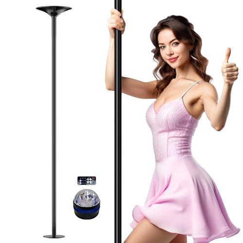 PYY Dance Pole for Home - Adjustable & Portable Dance Pole for Gym Studio Pub, Chrome Finish, Spinning & Static Modes, No ...