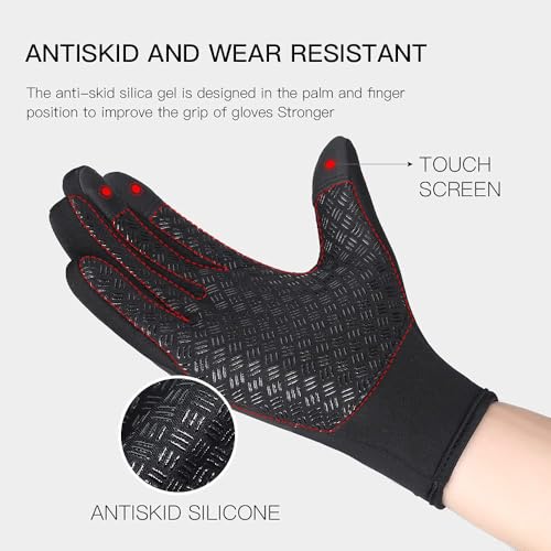 Scazu Outdoor Sports Gloves Short Plus Velvet Windproof Waterproof, 2025 Winter Thermal Gloves Touchscreen for Cold Weather