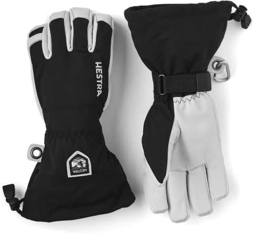 Hestra Army Leather Heli Ski Glove, 5-Finger Snow Glove for Skiing & Snowboarding for Men & Women