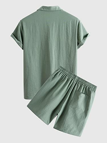 ZAFUL Men's Casual Button-Down Shirts Short Sleeve Striped Dress Shirts Button Down Tops